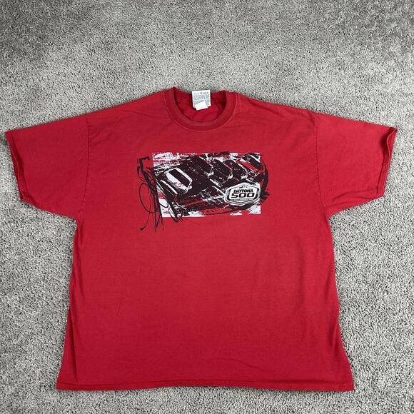 Daytona 500 Shirt Mens 2XL Red NASCAR Racing Double Sided Graphic Tee Crewneck - Picture 2 of 14